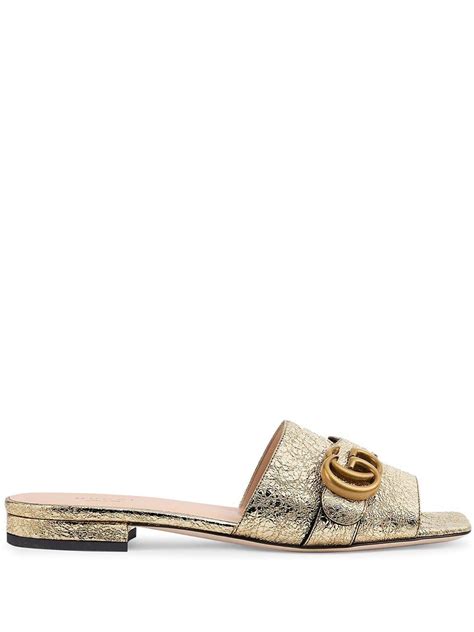 gucci gold slides